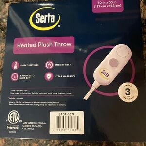 Serta Heated Plush Throw